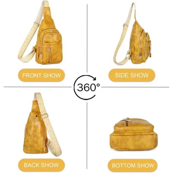 Sling Bag for Women Crossbody, Leather Cross Body Fanny Packs for Women,